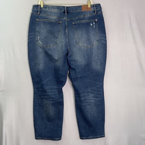 Judy Blue Slim Fit Medium Wash High Rise Jeans Plus Sz 22W JB88776 DK Whiskered - Picture 6 of 16